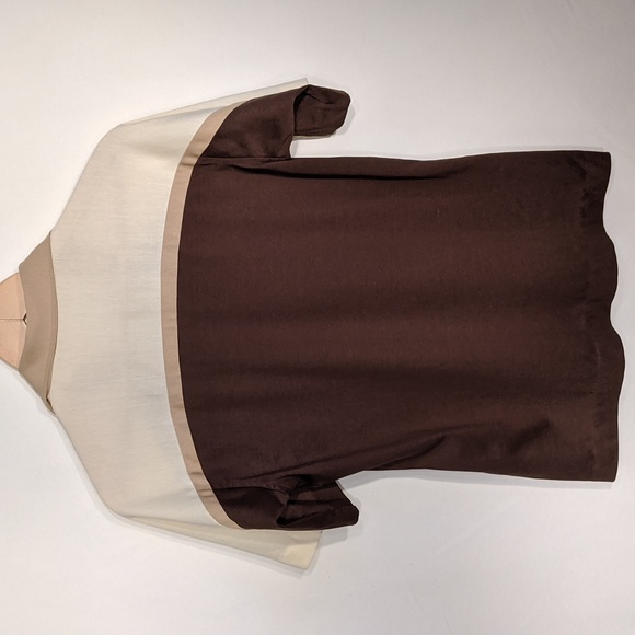 Vintage 60's brown and cream polo shirt - Picture 5 of 8